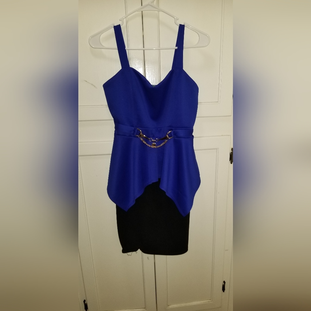 Black and blue dress